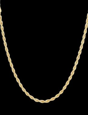 18K Italian Gold-Filled Bonded 22 Inch 2.5mm Rope Chain No Tarnish